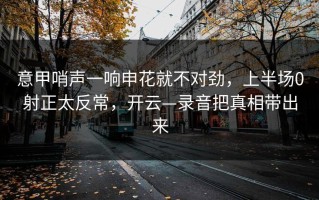 意甲哨声一响申花就不对劲，上半场0射正太反常，开云—录音把真相带出来
