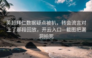 英超拜仁数据疑点被扒，转会流言对上了那段回放，开云入口—截图把漏洞拍死