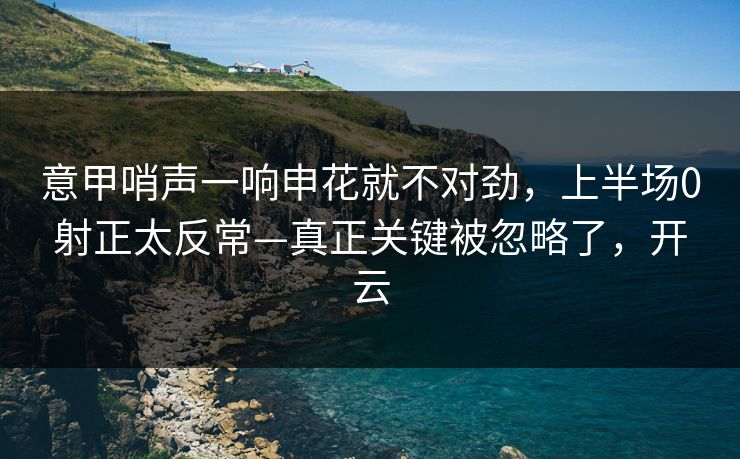 意甲哨声一响申花就不对劲,上半场0射正太反常—真正关键被忽略了,开云 意甲哨声一响申花就不对劲,上半场0射正太反常—真正关键被忽略了,开云