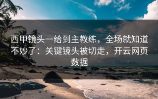 西甲镜头一给到主教练，全场就知道不妙了：关键镜头被切走，开云网页数据