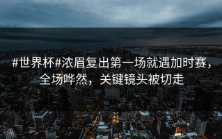 #世界杯#浓眉复出第一场就遇加时赛，全场哗然，关键镜头被切走