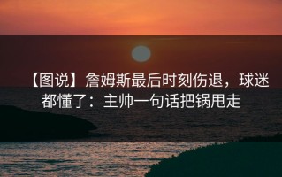 【图说】詹姆斯最后时刻伤退，球迷都懂了：主帅一句话把锅甩走
