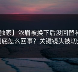 【独家】浓眉被换下后没回替补席，到底怎么回事？关键镜头被切走