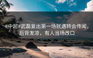 #中超#武磊复出第一场就遇转会传闻，后背发凉，有人当场改口